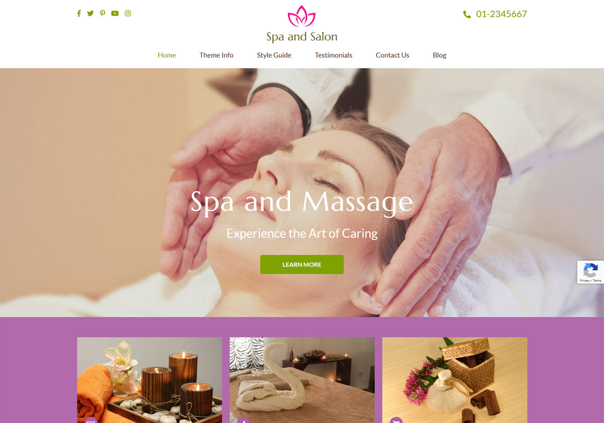 Free Beauty Spa Hair Salon WordPress