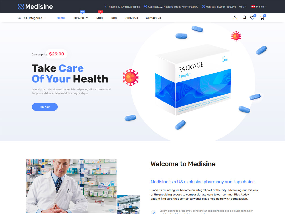 Medicine Pharmacy Magento Themes