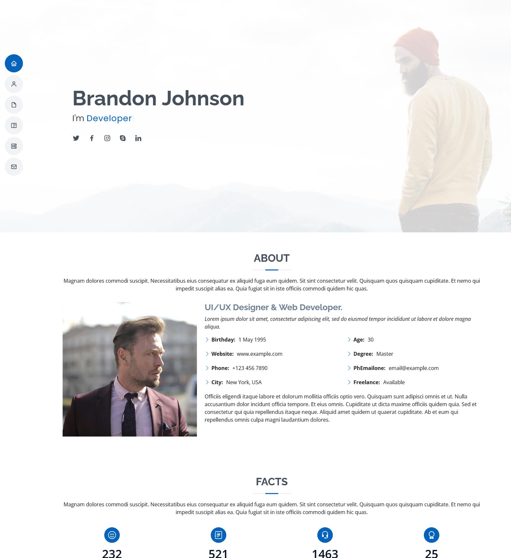 MyResume Bootstrap Resume Template